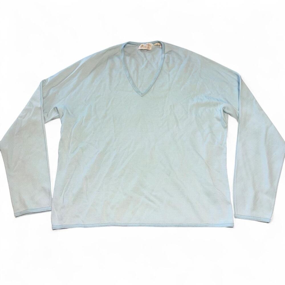 Saint Joseph by Cezar large vintage Light Blue Lightweight Knit Sweater - Picture 2 of 8
